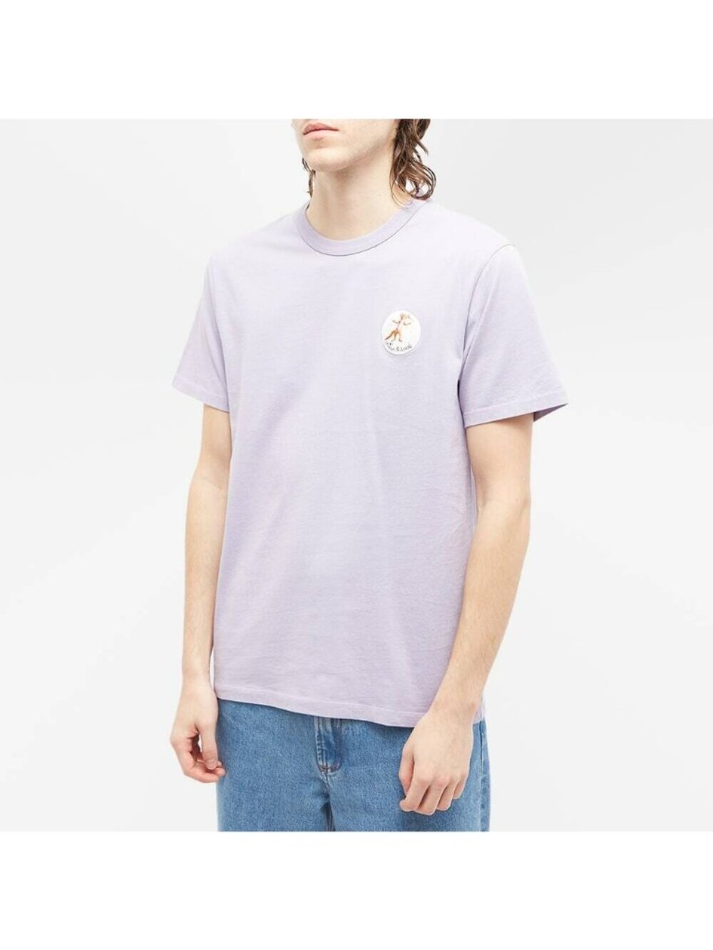Maison Kitsune x Olympia Le Tan Flower Fox T-Shirt in Misty Lilac Size Medium